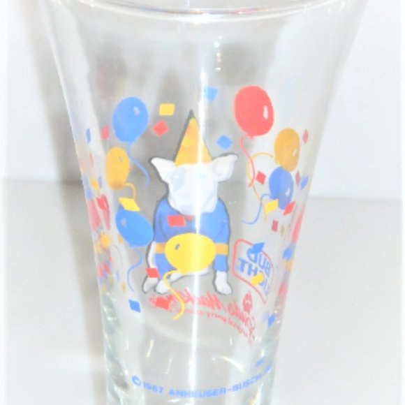 1987 BUD Light BEER Glass Anheuser Busch Inc. Spuds MacKenzie Party Animal - Picture 8 of 8